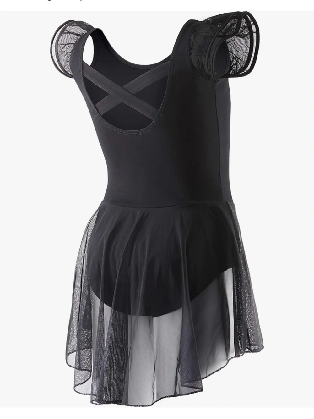 Black Chiffon Ballet Dress for Girls - Kids Dance Costume